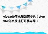 vivox60手电筒如何变色（vivox60怎么快速打开手电筒）