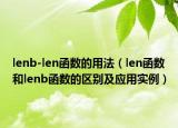 lenb-len函数的用法（len函数和lenb函数的区别及应用实例）