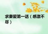 求妻爱第一话（感激不尽）