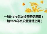 一加9 pro怎么设置通话用网（一加9pro怎么设置通话上网）