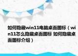 如何隐藏win11电脑桌面图标（win11怎么隐藏桌面图标 如何隐藏桌面图标介绍）