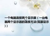 一个电脑连接两个显示屏（一台电脑两个显示器的连接方法(双屏显示)）