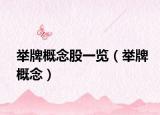举牌概念股一览（举牌概念）