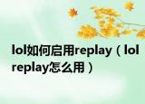 lol如何启用replay（lolreplay怎么用）