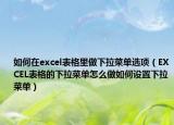 如何在excel表格里做下拉菜单选项（EXCEL表格的下拉菜单怎么做如何设置下拉菜单）