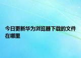 今日更新华为浏览器下载的文件在哪里