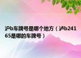 沪b车牌号是哪个地方（泸b24165是哪的车牌号）