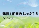 薄荷（的日语 はっか? ミント?）