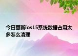 今日更新ios15系统数据占用太多怎么清理