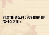排量t和l的区别（汽车排量L和T有什么区别）