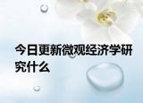 今日更新微观经济学研究什么