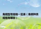 角钢型号规格一览表（角钢种类规格有哪些）