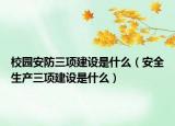 校园安防三项建设是什么（安全生产三项建设是什么）