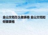 金山文档怎么做表格 金山文档如何做表格