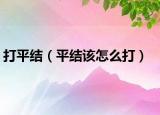 打平结（平结该怎么打）