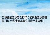 公积金的流水怎么打印（公积金流水去哪里打印 公积金流水怎么打印出来介绍）
