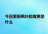 今日更新枫叶的寓意是什么