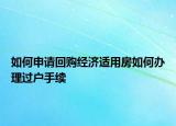 如何申请回购经济适用房如何办理过户手续