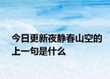 今日更新夜静春山空的上一句是什么