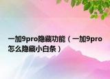 一加9pro隐藏功能（一加9pro怎么隐藏小白条）