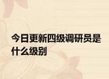 今日更新四级调研员是什么级别