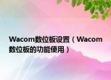 Wacom数位板设置（Wacom数位板的功能使用）