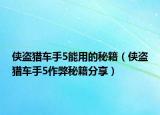 侠盗猎车手5能用的秘籍（侠盗猎车手5作弊秘籍分享）