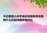 今日更新小米手表标准版和尊享版有什么区别详细参数对比