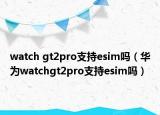 watch gt2pro支持esim吗（华为watchgt2pro支持esim吗）