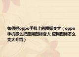 如何把oppo手机上的图标变大（oppo手机怎么把应用图标变大 应用图标怎么变大介绍）