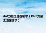 dnf力量之源在哪学（DNF力量之源在哪学）