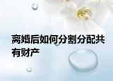 离婚后如何分割分配共有财产
