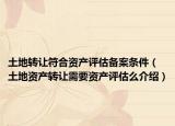 土地转让符合资产评估备案条件（土地资产转让需要资产评估么介绍）
