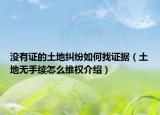 没有证的土地纠纷如何找证据（土地无手续怎么维权介绍）
