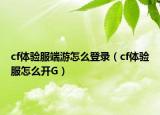 cf体验服端游怎么登录（cf体验服怎么开G）