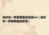说你也一样爱着我吉他谱txt（说你也一样爱着我的歌词）