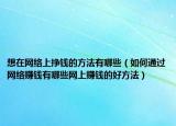 想在网络上挣钱的方法有哪些（如何通过网络赚钱有哪些网上赚钱的好方法）