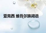 亚克西 维吾尔族词语