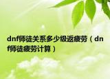 dnf师徒关系多少级返疲劳（dnf师徒疲劳计算）