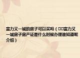 富力又一城的房子可以买吗（﻿﻿富力又一城房子房产证是什么时候办理谁知道呢介绍）