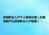 深圳积分入户个人如何办理（办理深圳户口深圳积分入户指南）