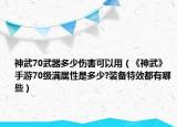 神武70武器多少伤害可以用（《神武》手游70级满属性是多少?装备特效都有哪些）