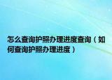 怎么查询护照办理进度查询（如何查询护照办理进度）