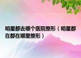 明星都去哪个医院整形（明星都在都在哪里整形）