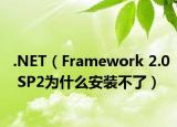 .NET（Framework 2.0 SP2为什么安装不了）