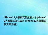 iPhone11人像模式怎么放大（iphone12人像模式怎么放大 iPhone12人像模式放大吗介绍）