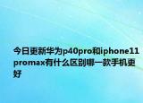 今日更新华为p40pro和iphone11promax有什么区别哪一款手机更好