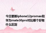 今日更新iphone12promax和华为mate30pro对比哪个好有什么区别