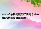vivou1手机亮度怎样调亮（vivou1怎么调整屏幕亮度）