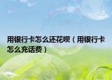 用银行卡怎么还花呗（用银行卡怎么充话费）